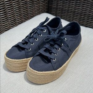Steve Madden Hampton Navy Canvas Platform Sneakers